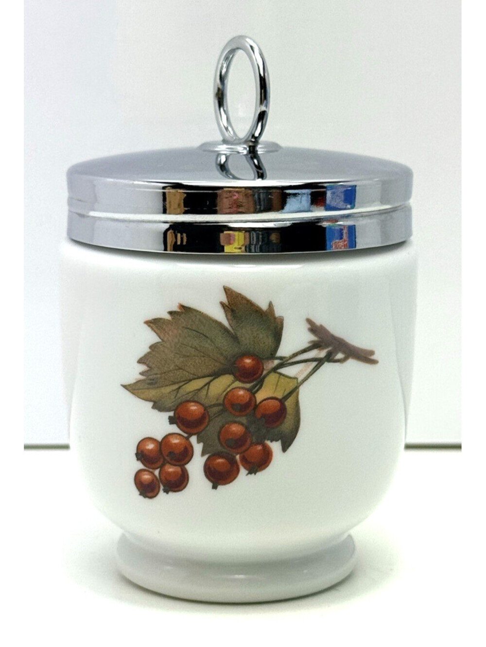 Vtg Royal Worcester England Evesham Egg Coddler Classy Breakfast 4"H Like New!